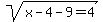 +sqrt+%28x-4-9=4%29+