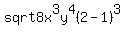 +sqrt+8x%5E3y%5E4%282-1%29%5E3+