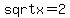 +sqrt+x=2+