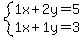 +system%28+%0D%0A++++1%5Cx+%2B+2%5Cy+=+5%2C%0D%0A++++1%5Cx+%2B+1%5Cy+=+3+%29%0D%0A++