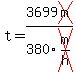 +t=+3699cross%28m%29%2F380cross%28m%2Fh%29