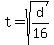 +t=+sqrt+%28d%2F16%29