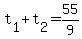 +t%5B1%5D+%2B+t%5B2%5D+=+55%2F9+