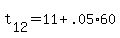 +t%5B12%5D+=+11+%2B+.05%2A60+