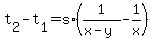 \"+t%5B2%5D+-+t%5B1%5D+=+s%2A%28+1%2F%28x-y%29+-+1%2Fx+%29+\"