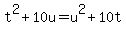 +t%5E2+%2B+10u+=+u%5E2+%2B+10t+