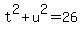 +t%5E2+%2B+u%5E2++=+26+