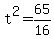 +t%5E2+=+65%2F16+