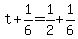 +t+%2B+1%2F6+=+1%2F2+%2B+1%2F6+