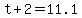 +t+%2B+2+=+11.1+