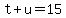 +t+%2B+u+=+15+