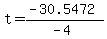 +t+=+%28+-30.5472+%29+%2F+%28-4%29+
