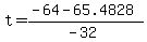 +t+=+%28+-64+-+65.4828+%29%2F%28-32%29+