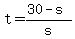 +t+=+%28+30+-+s+%29+%2F+s+