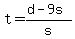 +t+=+%28+d+-+9s+%29%2Fs+