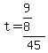 +t+=+%289%2F8%29+%2F+45+