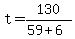 +t+=+130+%2F+%28+59+%2B+6+%29+