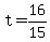 +t+=+16%2F15+