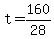 +t+=+160%2F28+