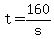 +t+=+160%2Fs+