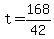 +t+=+168%2F42+