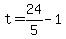 +t+=+24%2F5+-+1+