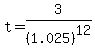 +t+=+3%2F%281.025%29%5E12