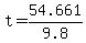 +t+=+54.661%2F9.8+