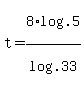 +t+=+8%2Alog%28.5%29%2Flog%28.33%29