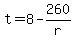 +t+=+8+-+260%2Fr+