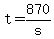 +t+=+870%2Fs+