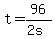 +t+=+96%2F%282s%29+