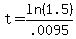 +t+=+ln%28+1.5+%29+%2F+.0095+