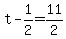 +t+-+1%2F2+=+11%2F2+