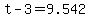 +t+-+3+=+9.542+