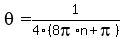 +theta=+1%2F4+%288pi%2A+n+%2B+pi%29