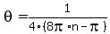 +theta=+1%2F4+%288pi%2A+n+-+pi%29