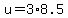 +u+=+3%2A8.5+
