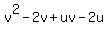 +v%5E2-2v%2Buv-2u