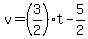 +v+=+%283%2F2%29%2At+-+5%2F2+