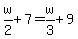 +w%2F2%2B7=w%2F3%2B9+
