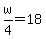 +w%2F4+=+18+