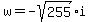 +w=-sqrt%28255%29i+