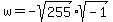 +w=-sqrt%28255%29sqrt%28-1%29+