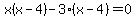 +x%28x+-+4%29+-+3%28x+-+4%29=+0
