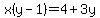 +x%28y-1%29=4%2B3y+