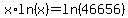 +x%2Aln%28x%29+=+ln%2846656%29+