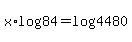 +x%2Alog%2884%29+=+log%284480%29+