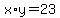 +x%2Ay=23
