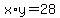 +x%2Ay+=+28+